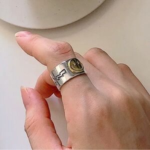 Sterling Silver “Happy Smiley” Adjustable Minimalist Ring